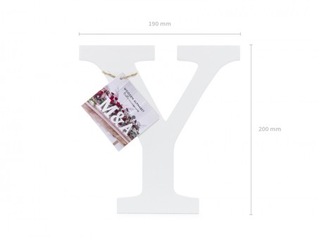 Lettre Y en bois - blanche