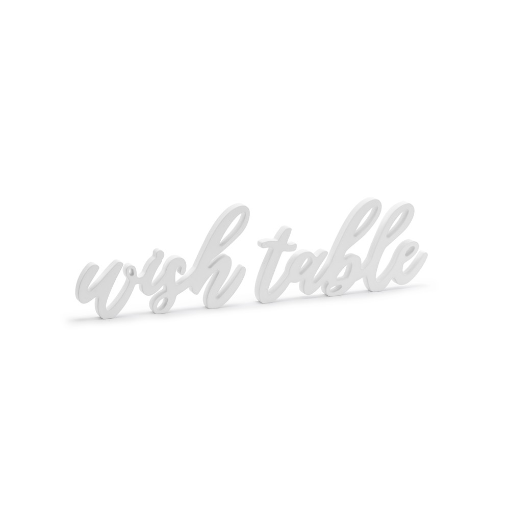 Inscription Table en bois Wish - blanc