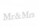 Inscription en bois Mr & Mrs - blanc