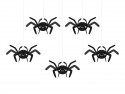 5 Décorations en papier - Araignées - noir