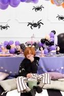 5 Décorations en papier - Araignées - noir