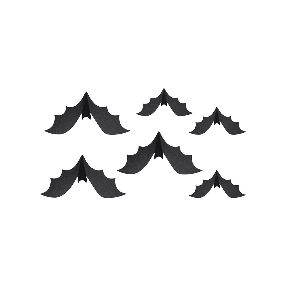6 Décoration en papier Chauves -souris - noir