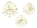 Lot de 3 toiles d'araignées dorées