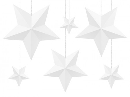 6 Décoration Etoiles - blanc