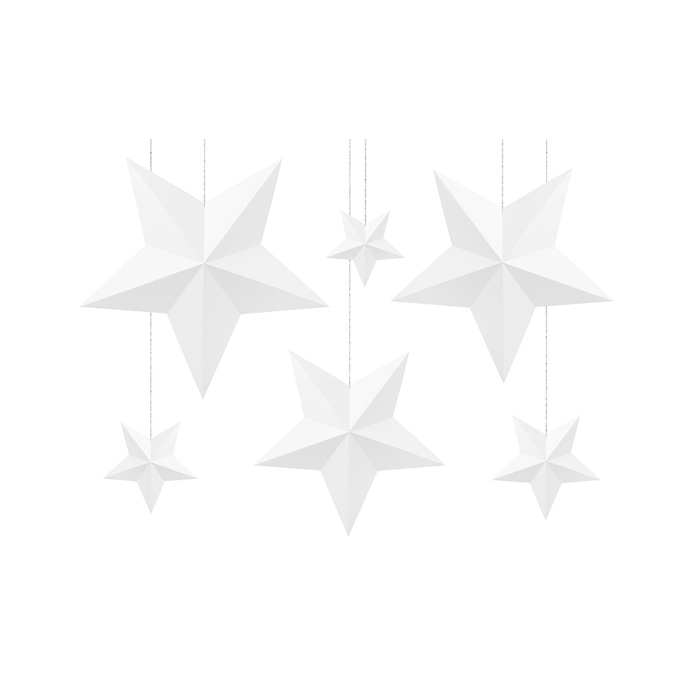 6 Décoration Etoiles - blanc