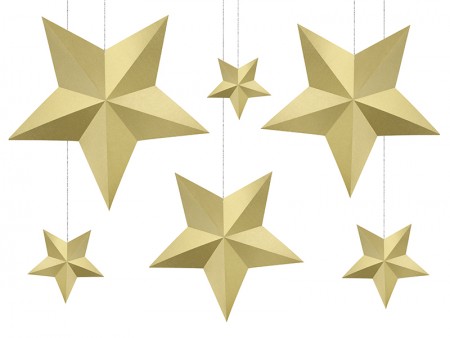 6 Décoration Etoiles - or
