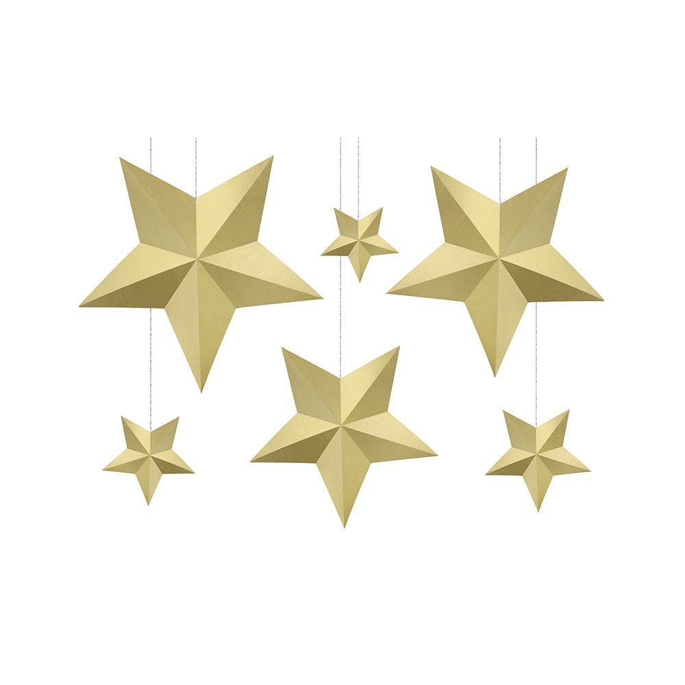 6 Décoration Etoiles - or