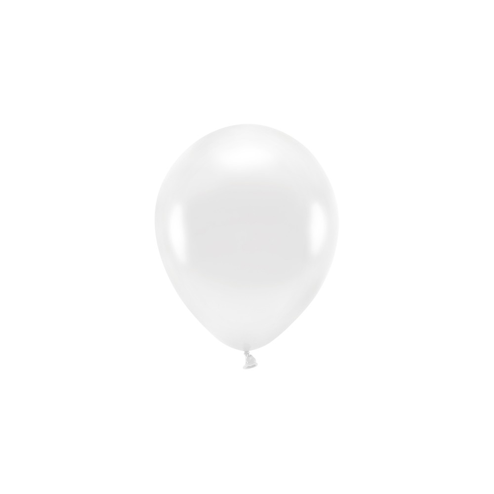 100 ballons en latex – Blanc – Finition métallisée – 26 cm