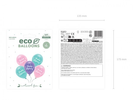 5 Ballons Eco 26 cm - Happy...