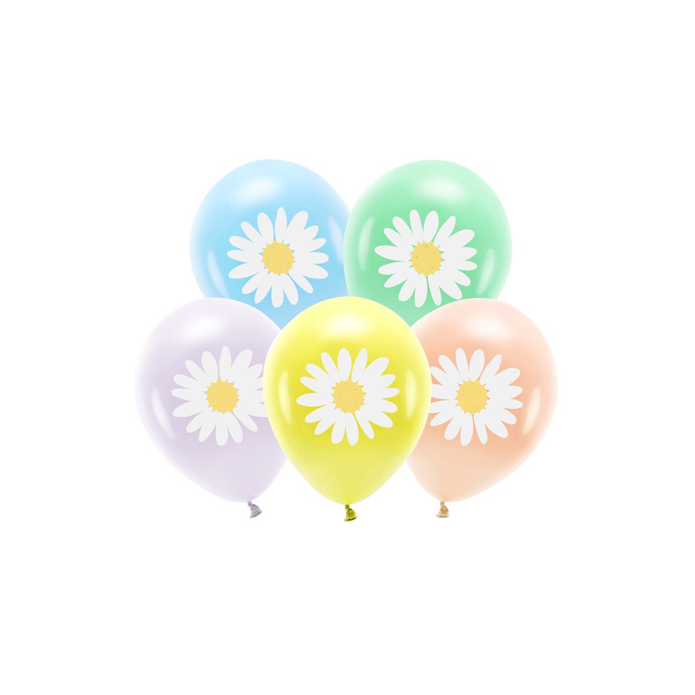 5 Ballons Eco 30 cm - Marguerites