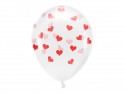 6 Ballons Eco 33 cm - coeurs - transparent