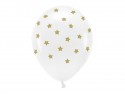 6 Ballons Eco 33 cm pastel - étoiles - blanc
