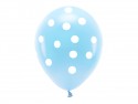 6 Ballons Eco 33 cm pastel - à pois - bleu