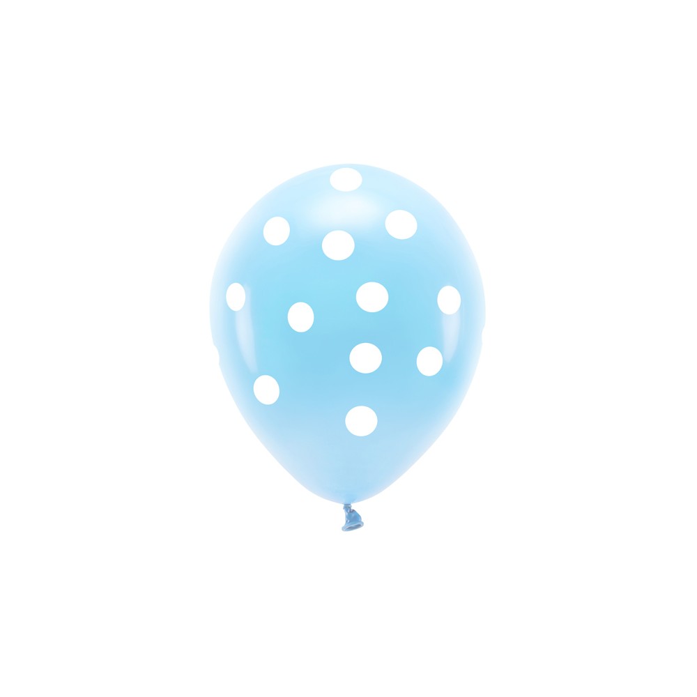 6 Ballons Eco 33 cm pastel - à pois - bleu