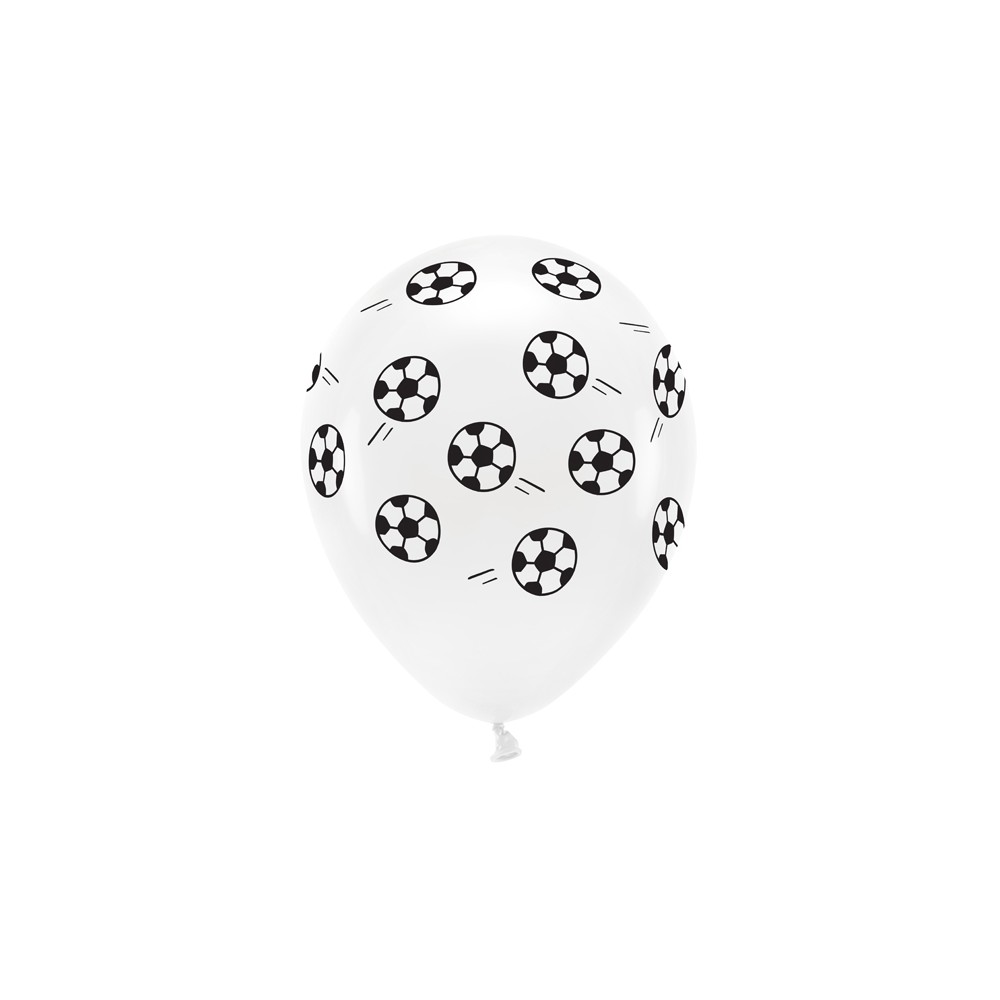6 Ballons Eco 33 cm pastel - football - blanc