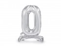 Ballon en mylar debout - Chiffre ''0'' - 70cm - argent