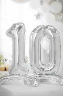 Ballon en mylar debout - Chiffre ''0'' - 70cm - argent