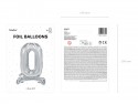 Ballon en mylar debout - Chiffre ''0'' - 70cm - argent