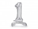 Ballon en mylar debout Chiffre 1 - 70cm - argent