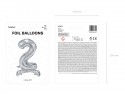 Ballon en mylar debout Chiffre 2 - 70cm - argent