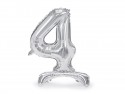 Ballon en mylar debout - Chiffre 4 - 70cm - argent