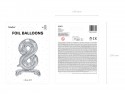 Ballon en mylar debout - Chiffre 8 - 70cm - argent