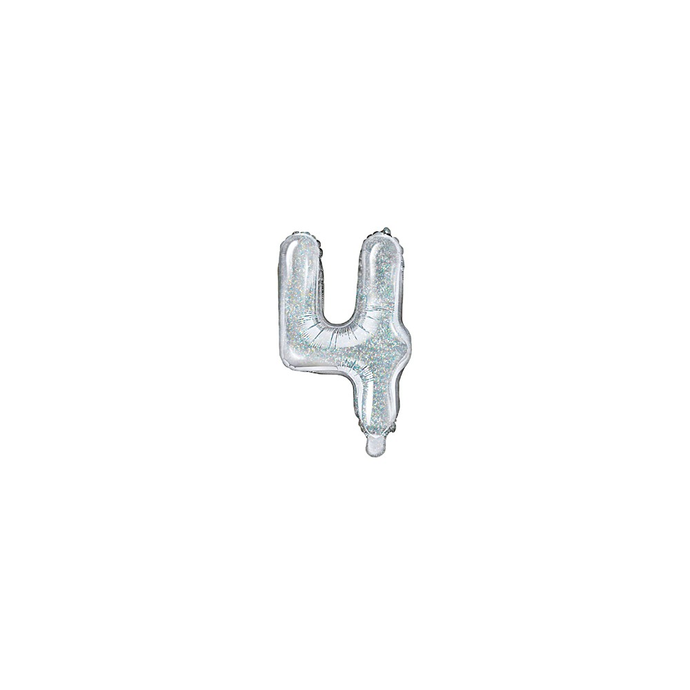 Ballon mylar Chiffre 4'' - 35cm - holographique