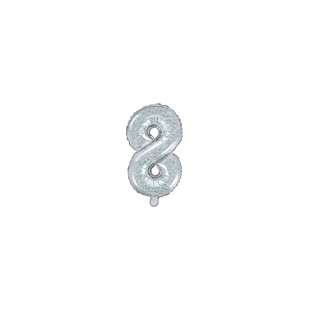 Ballon mylar Chiffre ''8'' - 35cm - holographique