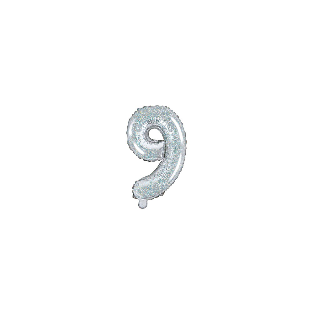 Ballon mylar Chiffre ''9'' - 35cm - holographique