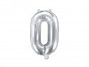 Ballon mylar Chiffre ''0'' - 35cm - argent