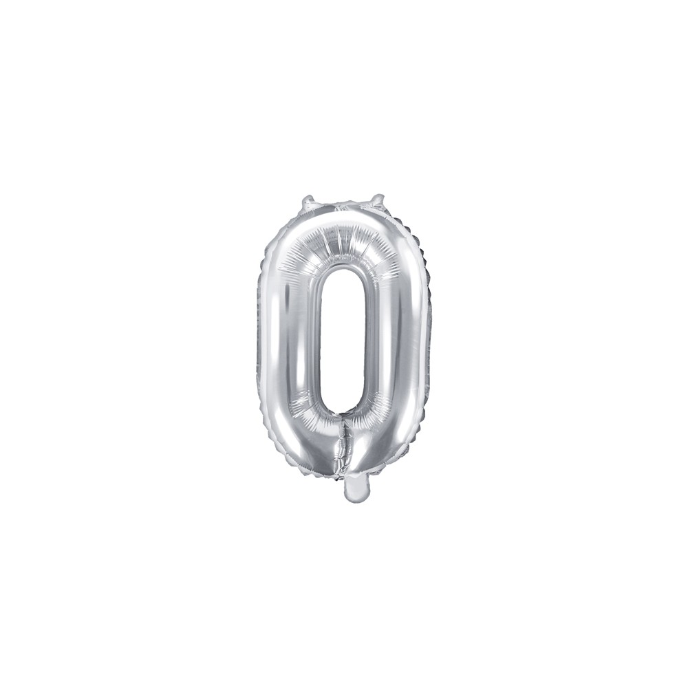 Ballon mylar Chiffre ''0'' - 35cm - argent