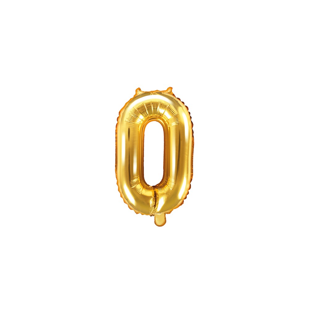 Ballon mylar Chiffre ''0'' - 35cm - or