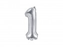Ballon mylar Chiffre ''1'' - 35cm - argent