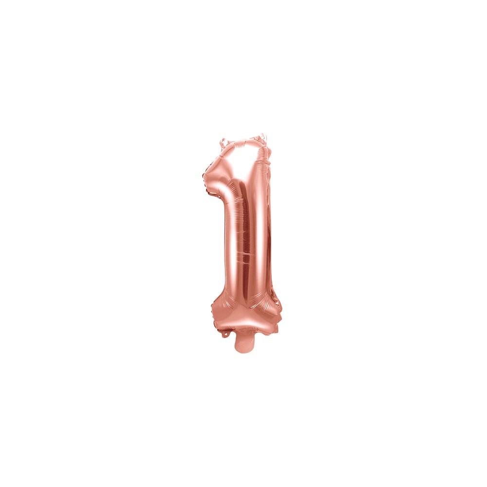 Ballon rose gold chiffre " 1 "- 35 cm