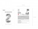 Ballon mylar Chiffre ''2'' - 35cm - argent