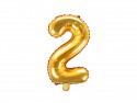 Ballon mylar Chiffre ''2'' - 35cm - or