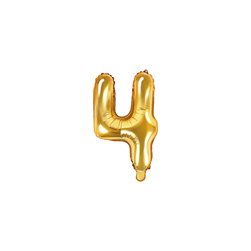 Ballon mylar Chiffre ''4'' - 35cm - or