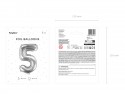 Ballon mylar Numeral ''5'' - 35cm - argent