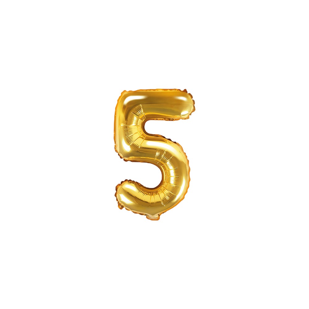 Ballon mylar Chiffre ''5'' - 35cm - or
