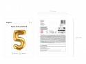 Ballon mylar Chiffre ''5'' - 35cm - or