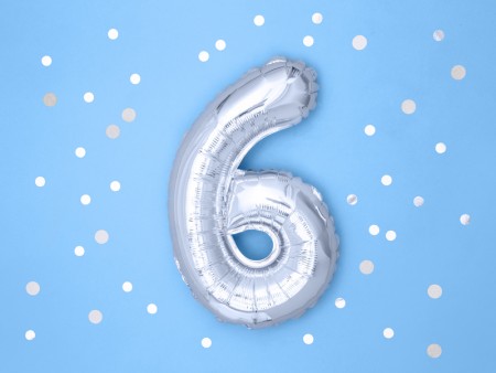 Ballon mylar Numeral ''6''...