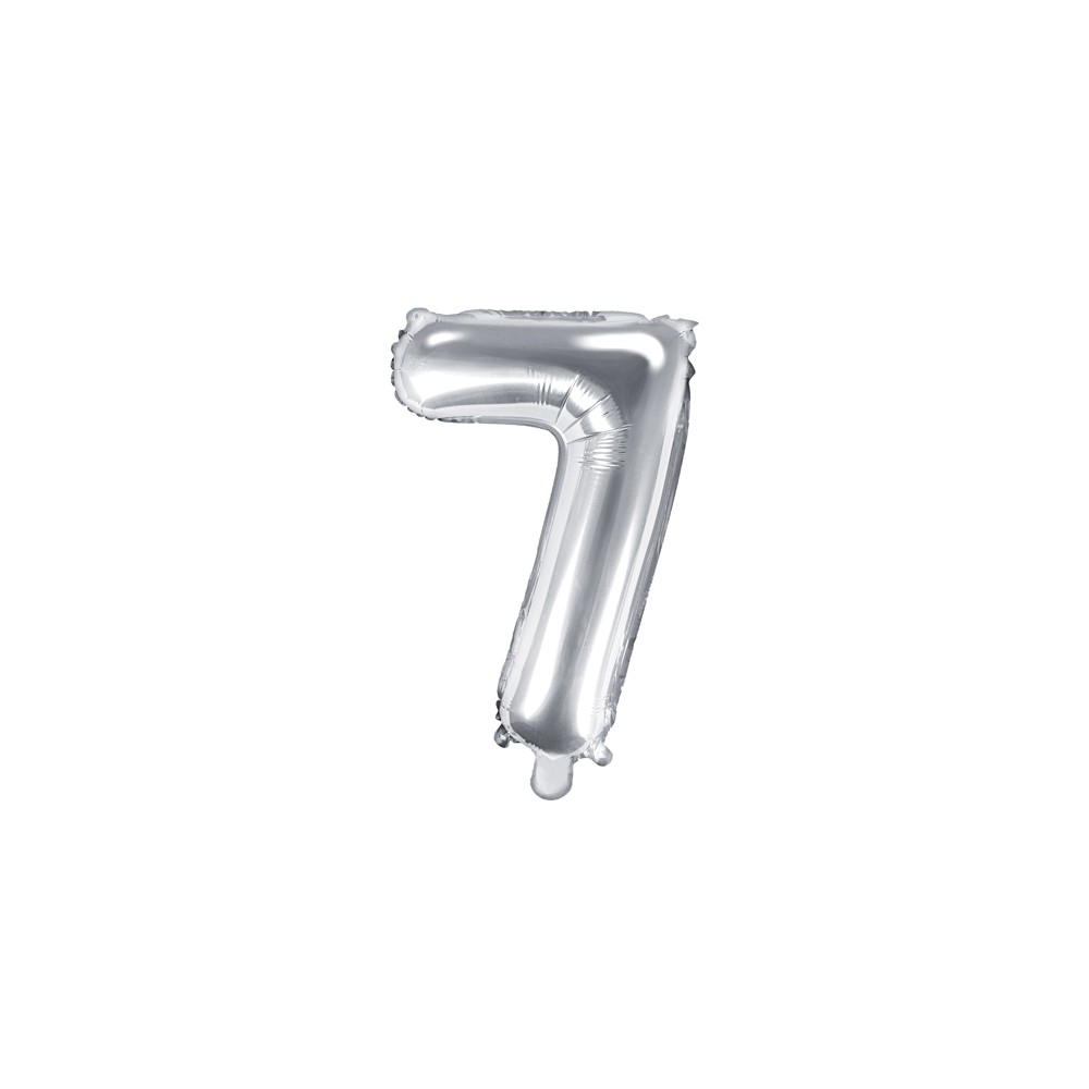 Ballon mylar Chiffre ''7'' - 35cm - argent