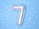 Ballon mylar Chiffre ''7'' - 35cm - argent