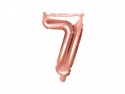 Ballon mylar Chiffre ''7'' - 35cm - or rose