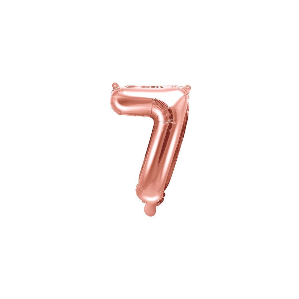 Ballon mylar Chiffre ''7'' - 35cm - or rose