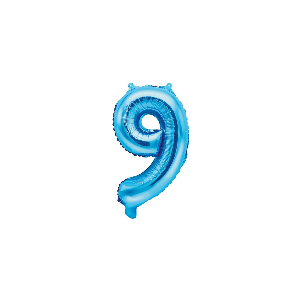 Ballon mylar Chiffre ''9'' - 35cm - bleu