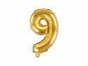 Ballon mylar Chiffre ''9'' - 35cm - or