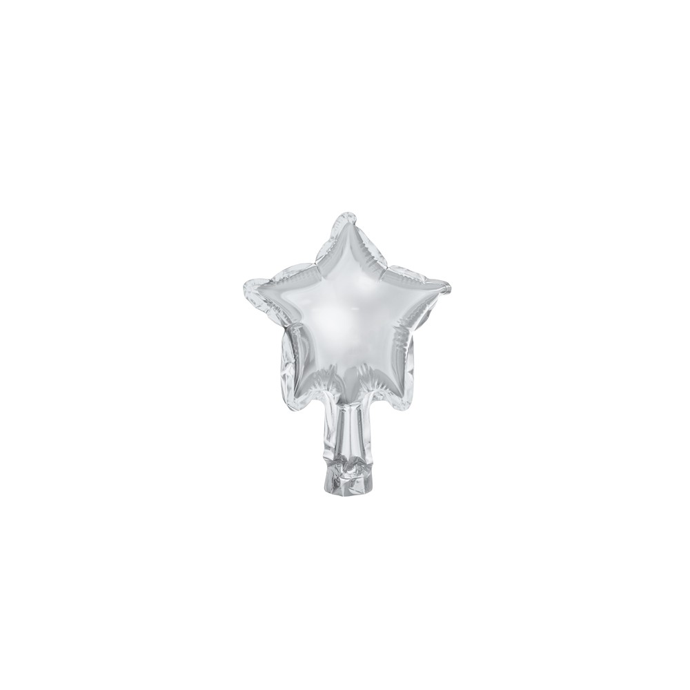 25 Ballon en mylar Etoile - 12cm - argent