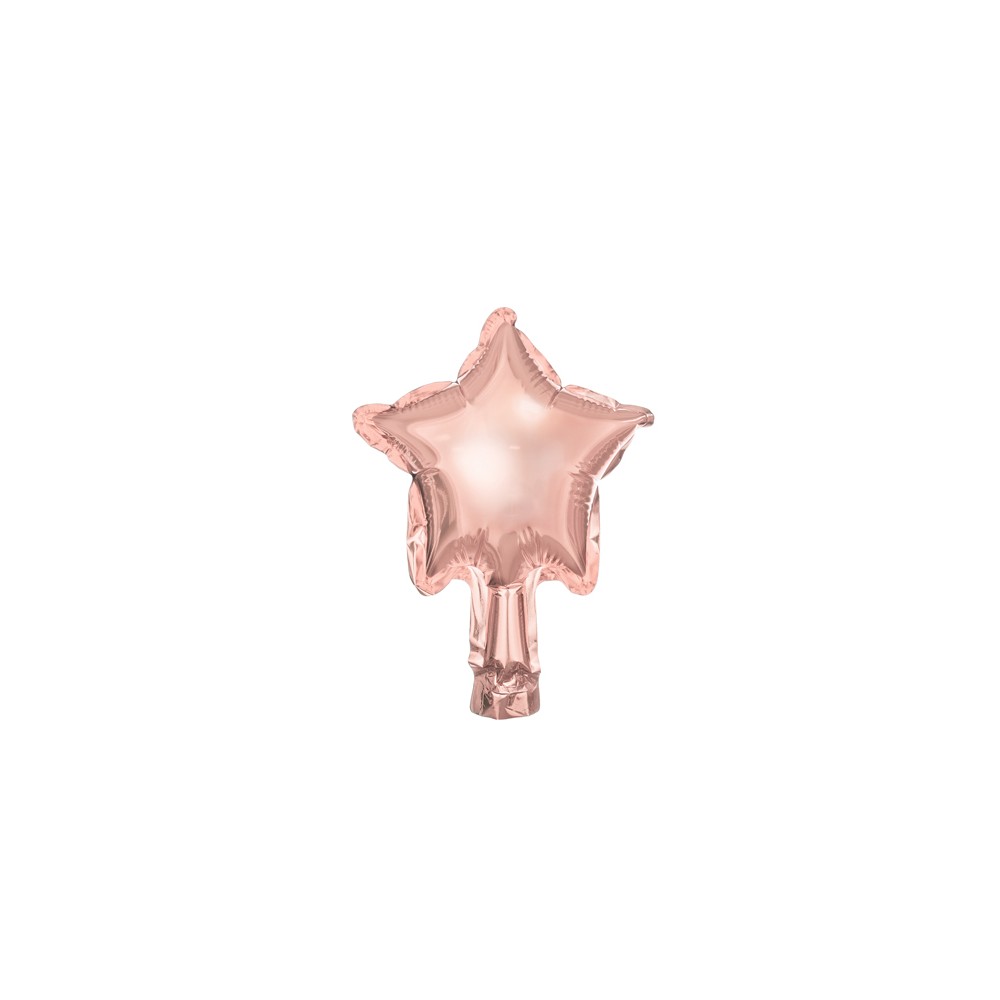 25 Ballons en mylar Etoile - 12cm - or rose