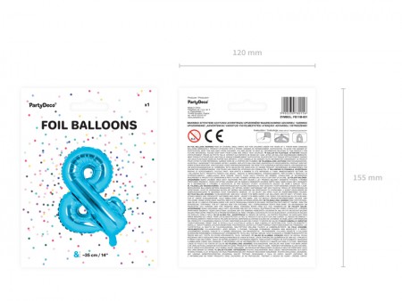 Ballon mylar & - 35cm - bleu